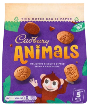 CADBURY 5PK MINI ANIMALS 99.5G UK