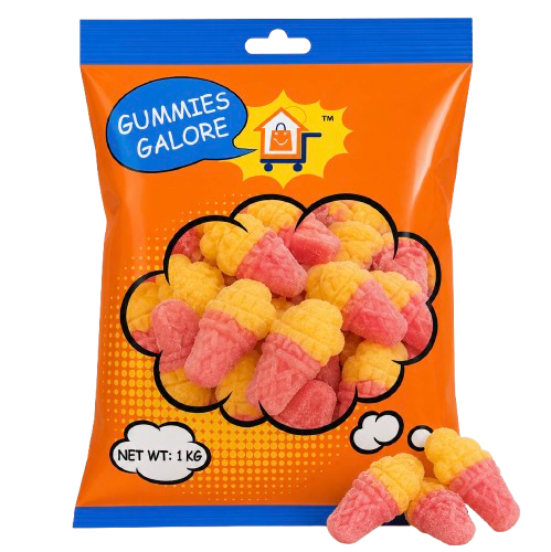 GUMMIES GALORE ICE CREAM CONES 1KG