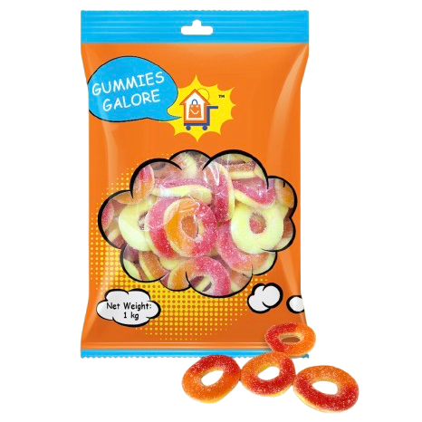 GUMMIES GALORE PEACH RINGS 1KG