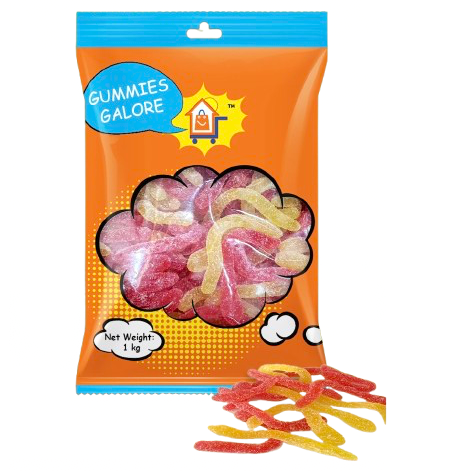 GUMMIES GALORE SOUR SNAKES 1KG