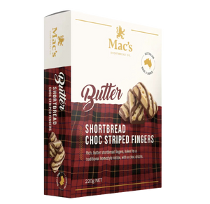 Macs Butter Short Bread Chocolate Stripes 220g