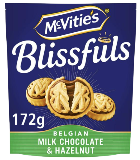 MCVITIES BLISSFULS CHOCOLATE & HAZELNUT 172G UK
