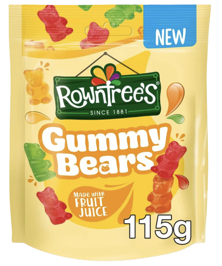 NESTLE ROWNTREES GUMMIE BEARS POUCH 115G UK