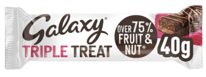 MARS TRIBLE TREAT GALAXY FRUIT AND NUT SNACK BAR 40G UK