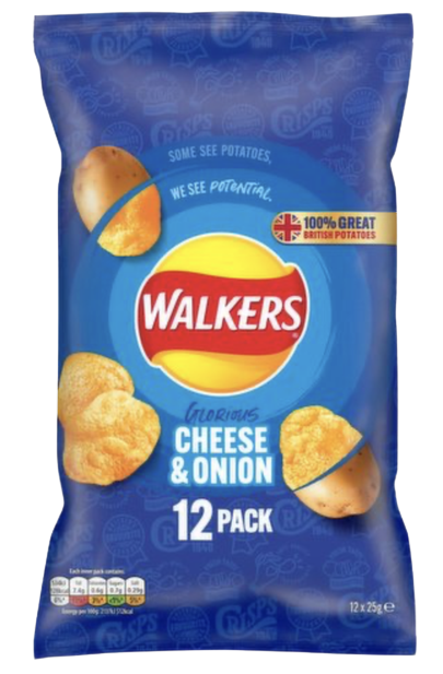 WALKERS CHEESE AND ONION 12PK (BBD 25/11/23) UK