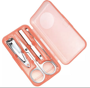 4 Piece Nail Clipper Set (Pink Case-Pocket Size)