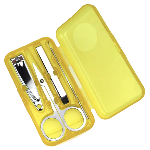 4 Piece Nail Clipper Set (Yellow Case-Pocket Size)