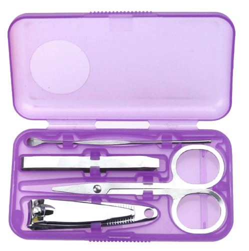 4 Piece Nail Clipper Set (Purple Case-Pocket Size)