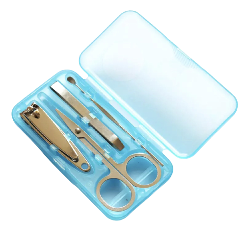 4 Piece Nail Clipper Set (Baby Blue Case-Pocket Size)
