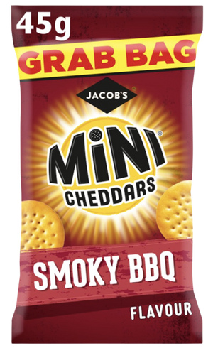 JACOBS MINI  CHEDDARS GRAB-BAG SMOKEY BBQ  45G