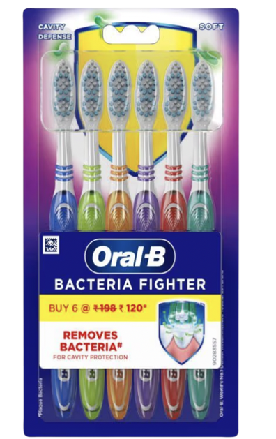 ORAL-B BACTERIA FIGHTER TOOTHBRUSH 6 PACK