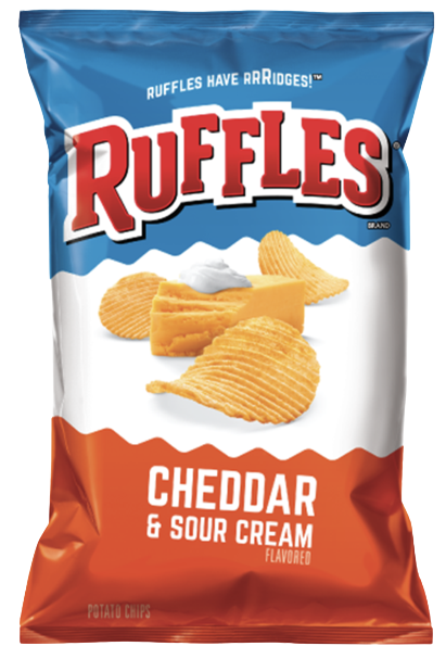 Ruffles Potato Chips, Cheddar & Sour Cream 6.5oz/184.2g USA