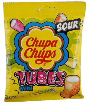 CHUPA CHUP SOUR TUBES  MINI CANDY 24.2G (SOFT & CHEWY ASSORTED)
