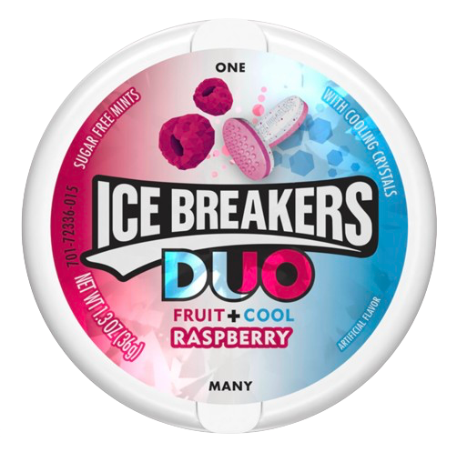 ICE BREAKERS MINT 1.3OZ/36G RASPBERRY DUO (USA)