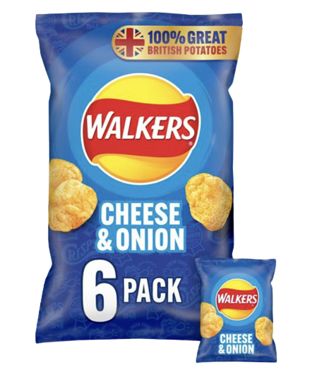 WALKERS CHEESE & ONION 6PK (BBD 25/11/2023)