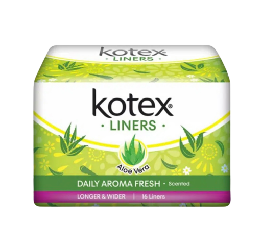 Kotex Liners Regular Longer & Wider 16s Aloe Vera