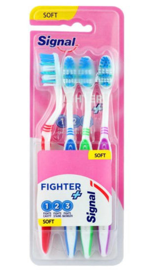 SIGNAL TOOTHBRUSH 4PC FIGHTER+ SOFT