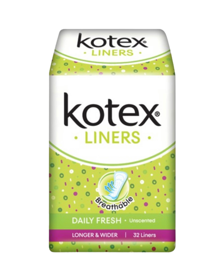 Kotex Liners Long & Wider 32's unscented